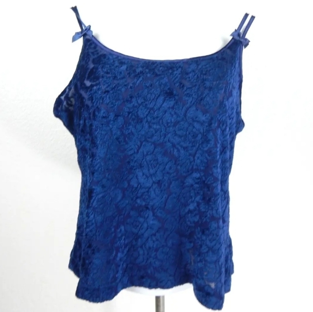 Victoria's Secret Vintage Y2K Sheer Velvet Floral Camisole